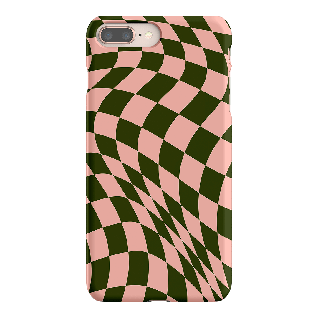 Wavy Check Forest on Blush Matte Case Matte Phone Cases iPhone 8 Plus / Snap by The Dairy - The Dairy
