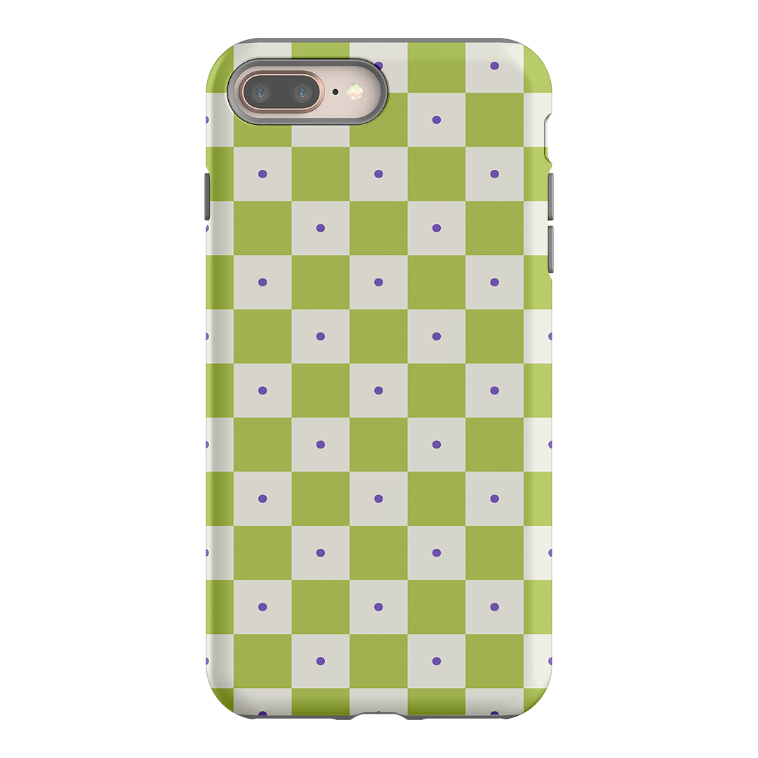 Checkers Lime with Lilac Matte Case Matte Phone Cases iPhone 8 Plus / Armoured by The Dairy - The Dairy