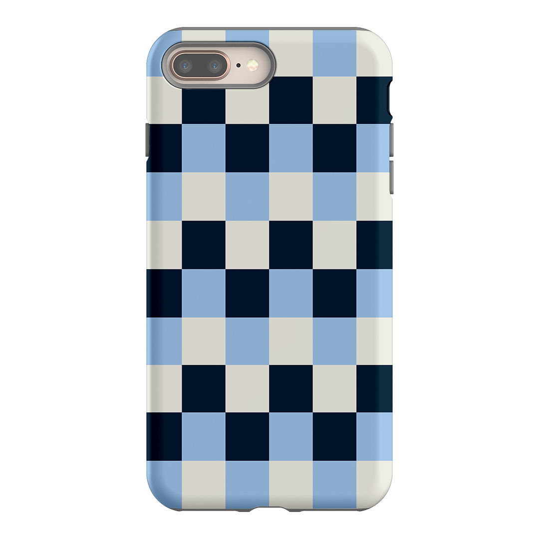 Checks in Blue Matte Case Matte Phone Cases iPhone 8 Plus / Armoured by The Dairy - The Dairy