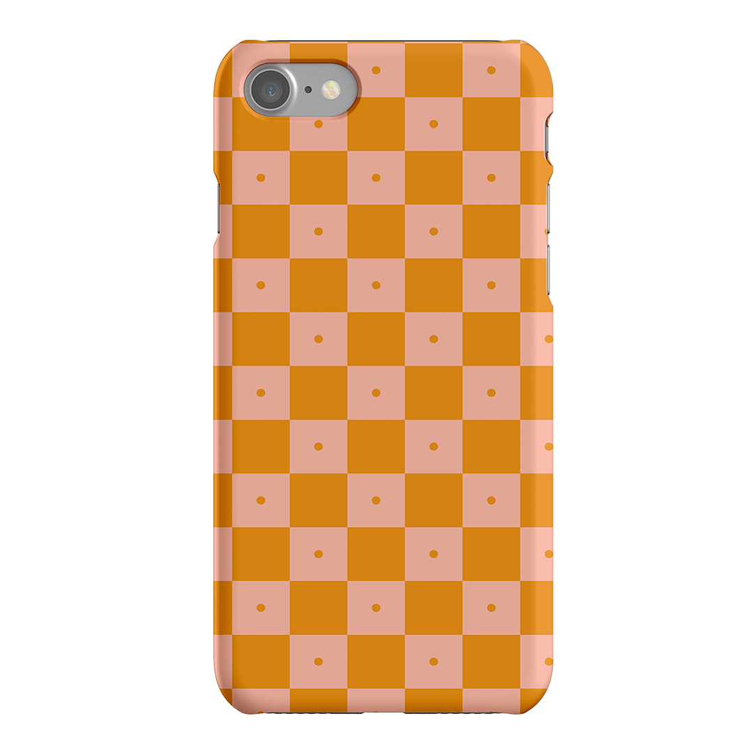 Checkers Orange with Blush Matte Case Matte Phone Cases iPhone SE / Snap by The Dairy - The Dairy