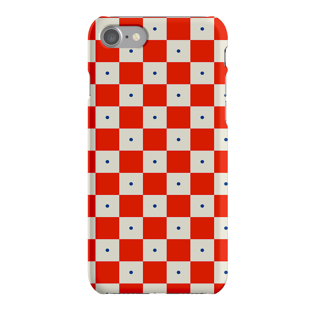 Checkers Scarlet with Cobalt Matte Case Matte Phone Cases iPhone SE / Snap by The Dairy - The Dairy