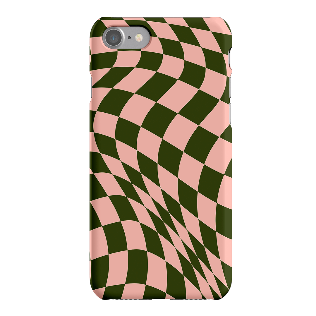 Wavy Check Forest on Blush Matte Case Matte Phone Cases iPhone SE / Snap by The Dairy - The Dairy