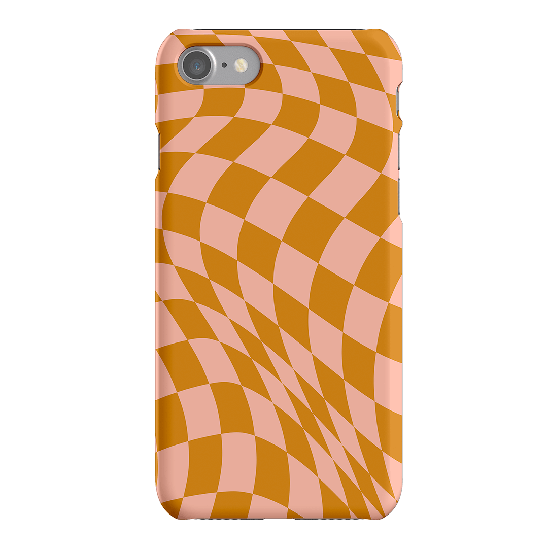 Wavy Check Orange on Blush Matte Case Matte Phone Cases iPhone SE / Snap by The Dairy - The Dairy
