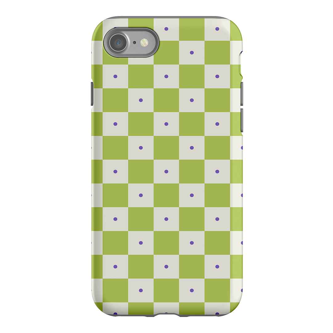 Checkers Lime with Lilac Matte Case Matte Phone Cases iPhone SE / Armoured by The Dairy - The Dairy