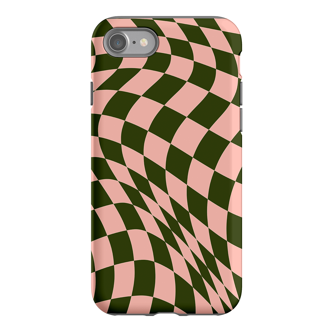 Wavy Check Forest on Blush Matte Case Matte Phone Cases iPhone SE / Armoured by The Dairy - The Dairy
