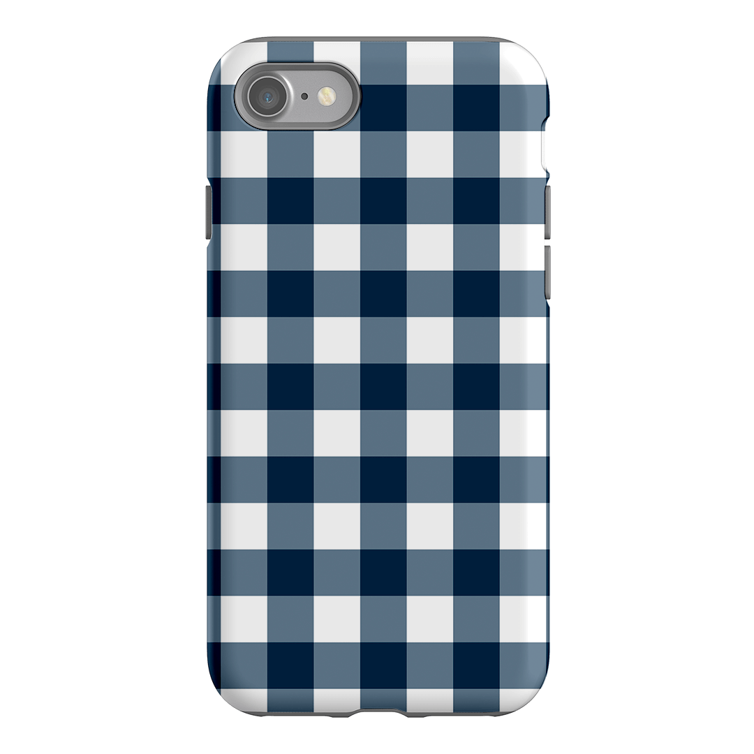 Gingham in Indigo Matte Case Matte Phone Cases iPhone SE / Armoured by The Dairy - The Dairy