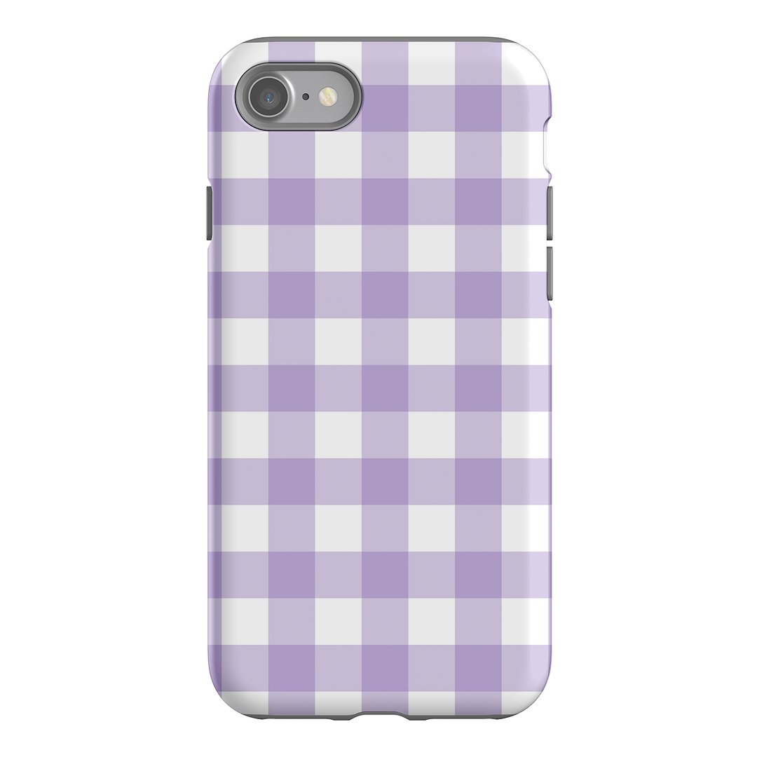 Gingham in Lilac Matte Case Matte Phone Cases iPhone SE / Armoured by The Dairy - The Dairy