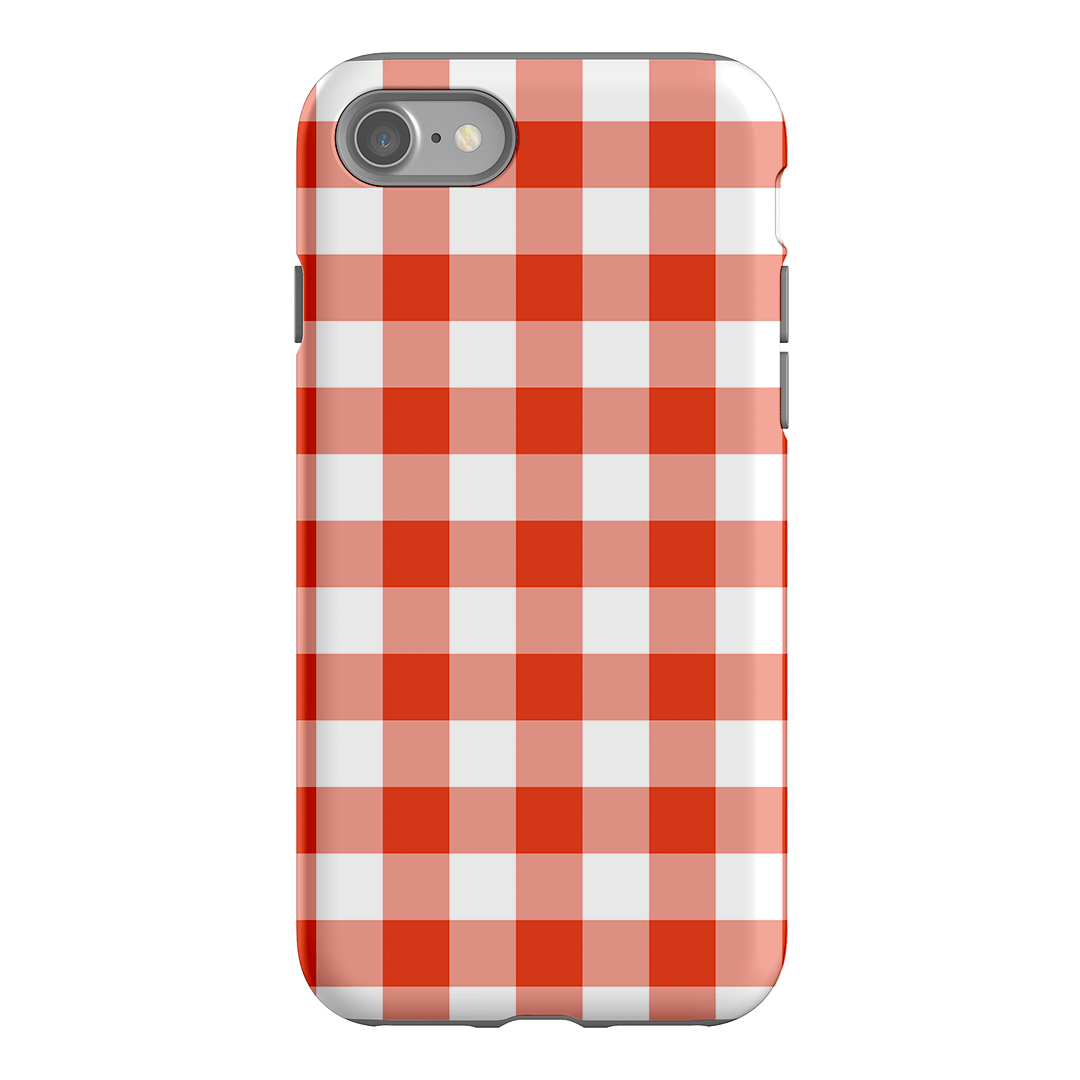 Gingham in Scarlet Matte Case Matte Phone Cases iPhone SE / Armoured by The Dairy - The Dairy