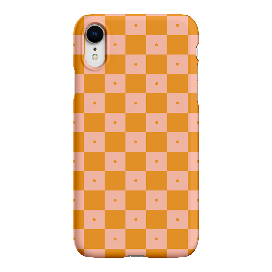 Checkers Orange with Blush Matte Case Matte Phone Cases iPhone XR / Snap by The Dairy - The Dairy