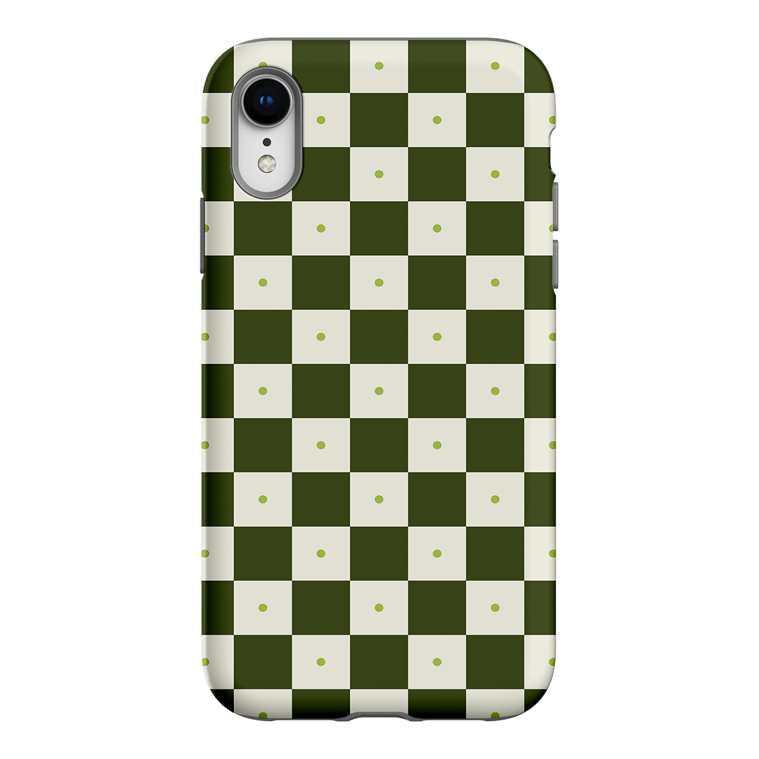 Checkers Green Matte Case Matte Phone Cases iPhone XR / Armoured by The Dairy - The Dairy
