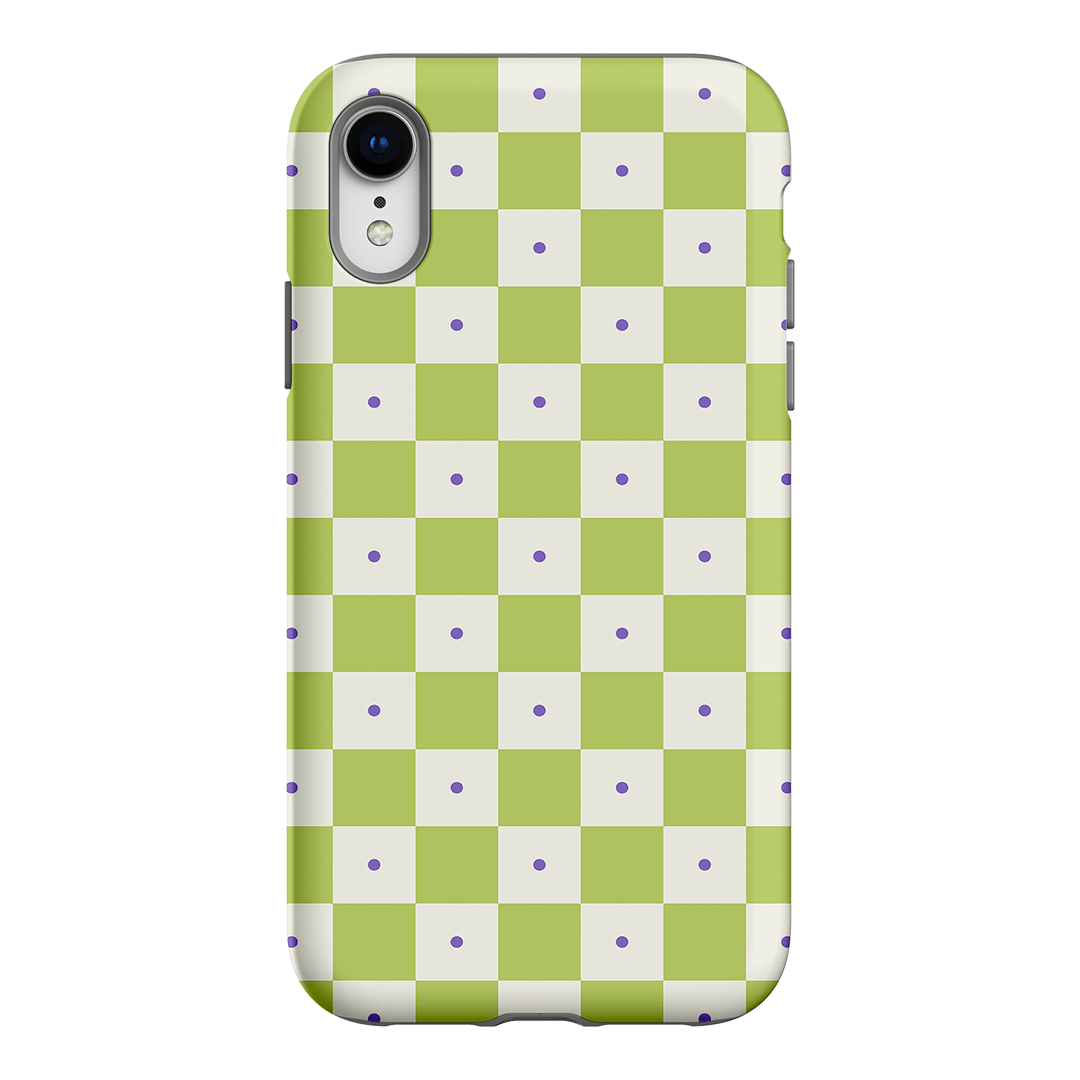 Checkers Lime with Lilac Matte Case Matte Phone Cases iPhone XR / Armoured by The Dairy - The Dairy