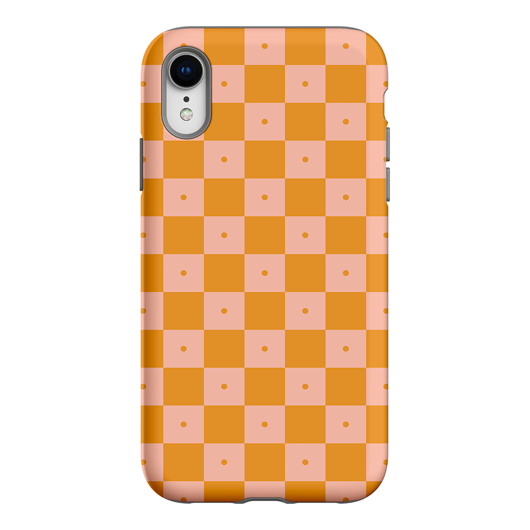 Checkers Orange with Blush Matte Case Matte Phone Cases iPhone XR / Armoured by The Dairy - The Dairy