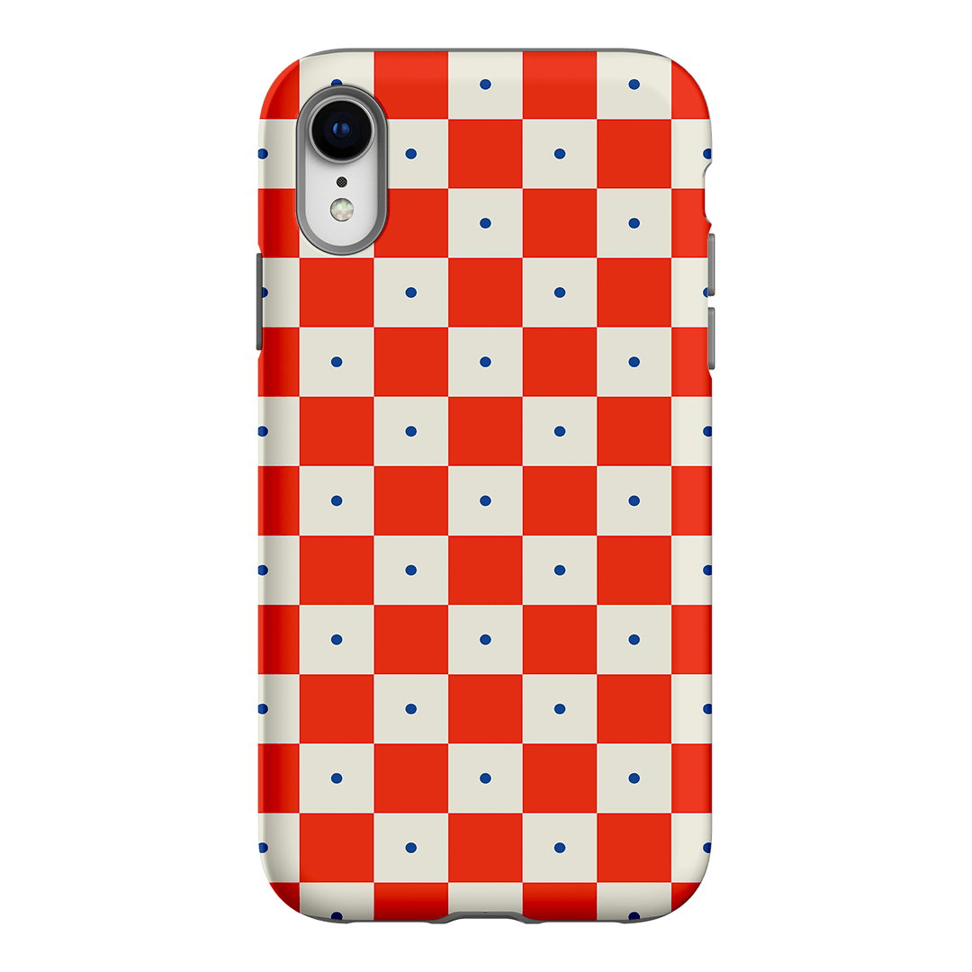 Checkers Scarlet with Cobalt Matte Case Matte Phone Cases iPhone XR / Armoured by The Dairy - The Dairy
