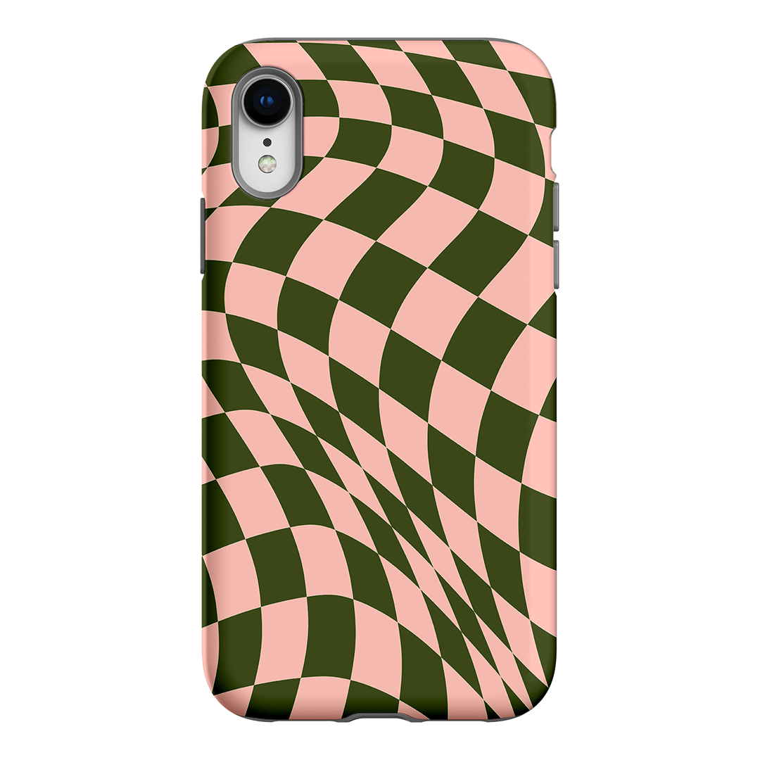 Wavy Check Forest on Blush Matte Case Matte Phone Cases iPhone XR / Armoured by The Dairy - The Dairy