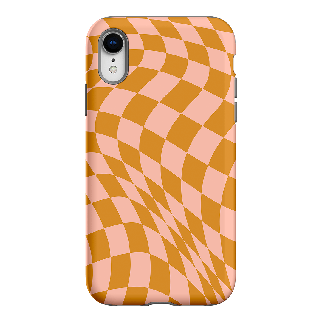 Wavy Check Orange on Blush Matte Case Matte Phone Cases iPhone XR / Armoured by The Dairy - The Dairy