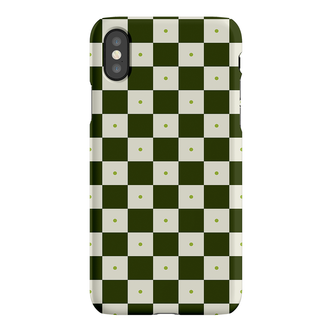 Checkers Green Matte Case Matte Phone Cases iPhone XS / Snap by The Dairy - The Dairy