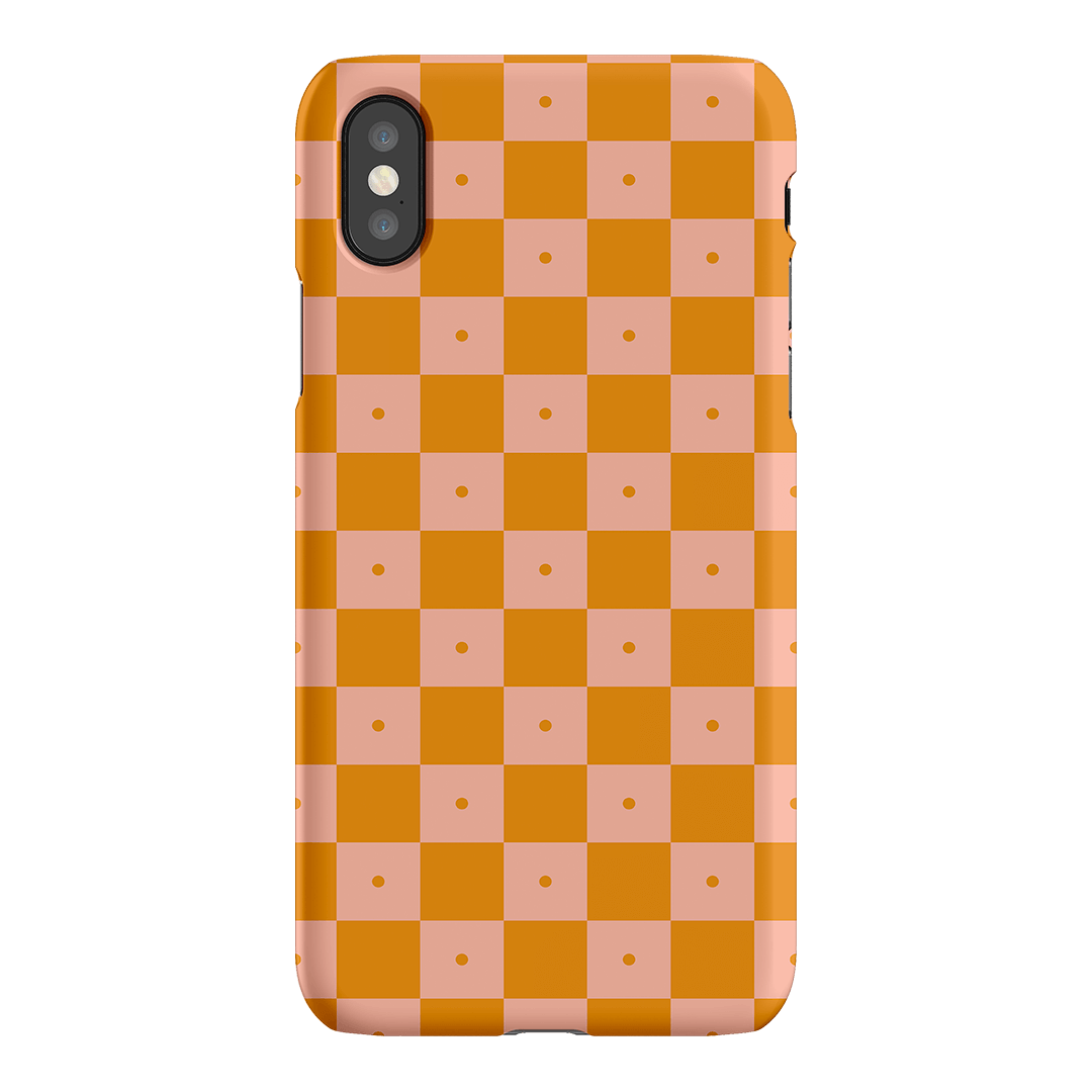 Checkers Orange with Blush Matte Case Matte Phone Cases iPhone XS / Snap by The Dairy - The Dairy