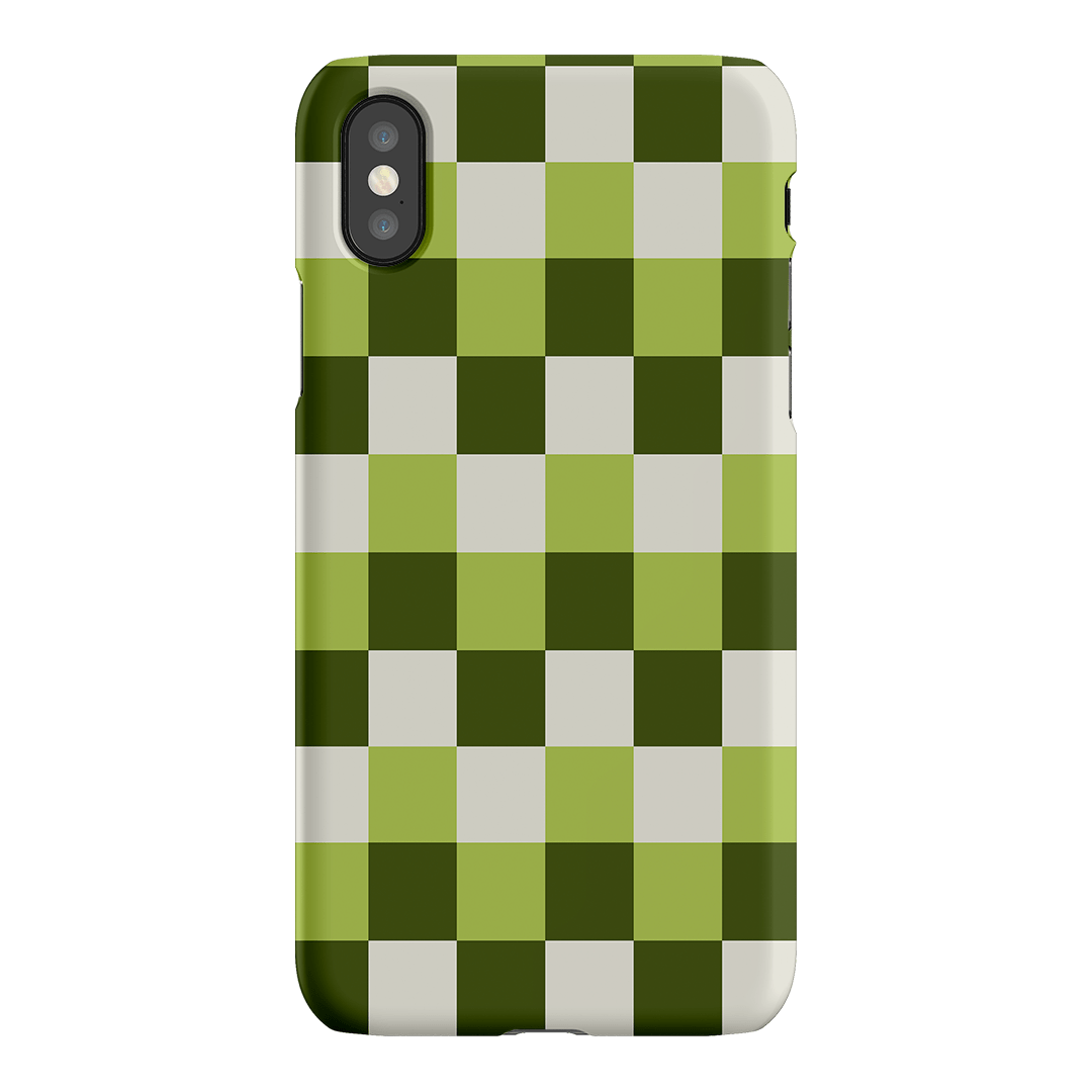 Checks in Green Matte Case Matte Phone Cases iPhone XS / Snap by The Dairy - The Dairy