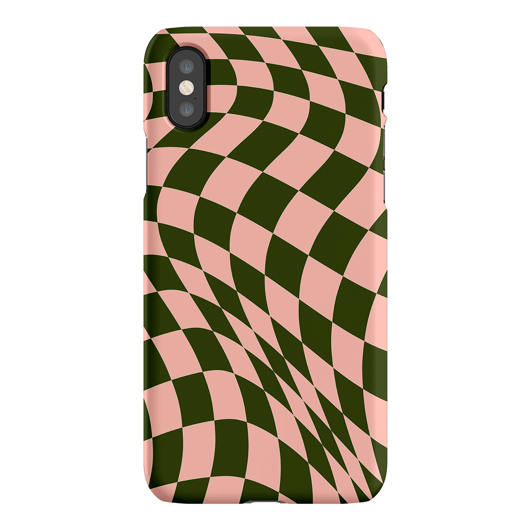 Wavy Check Forest on Blush Matte Case Matte Phone Cases iPhone XS / Snap by The Dairy - The Dairy