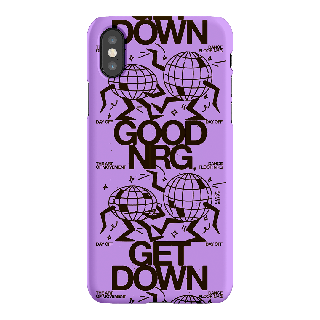 Good Energy in Purple Printed Phone Cases iPhone XS / Snap by After Hours - The Dairy