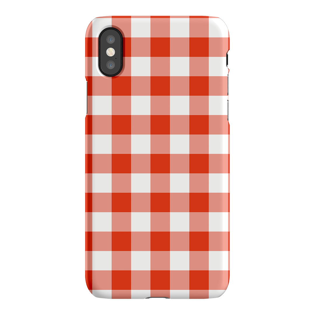 Gingham in Scarlet Matte Case Matte Phone Cases iPhone XS / Snap by The Dairy - The Dairy