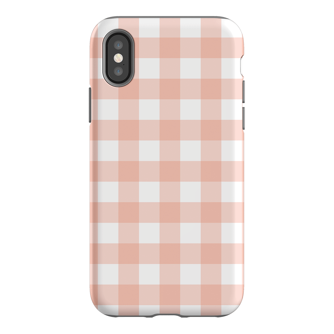 Gingham in Blush Matte Case Matte Phone Cases iPhone XS / Armoured by The Dairy - The Dairy