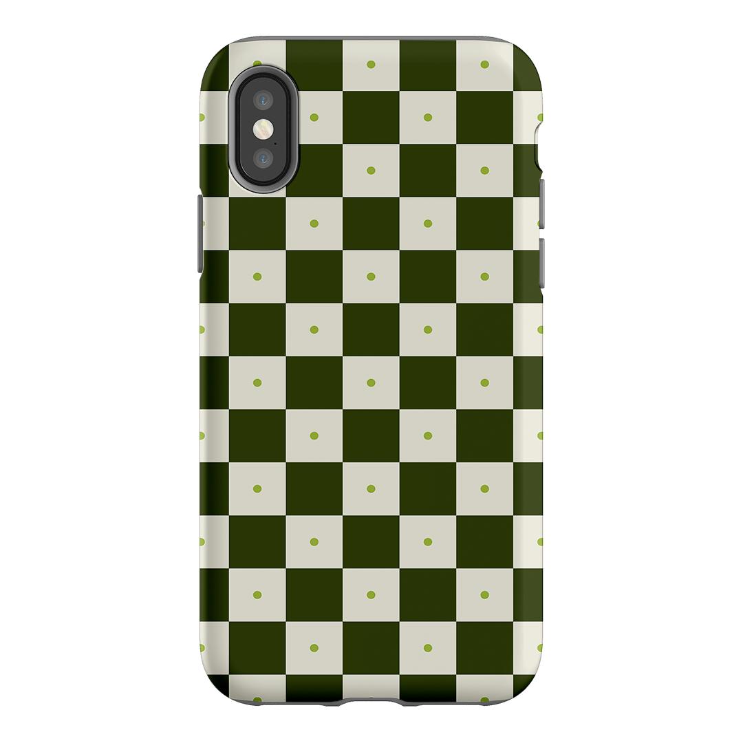 Checkers Green Matte Case Matte Phone Cases iPhone XS / Armoured by The Dairy - The Dairy
