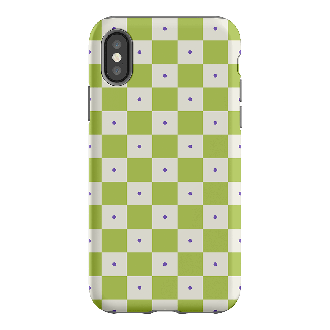 Checkers Lime with Lilac Matte Case Matte Phone Cases iPhone XS / Armoured by The Dairy - The Dairy