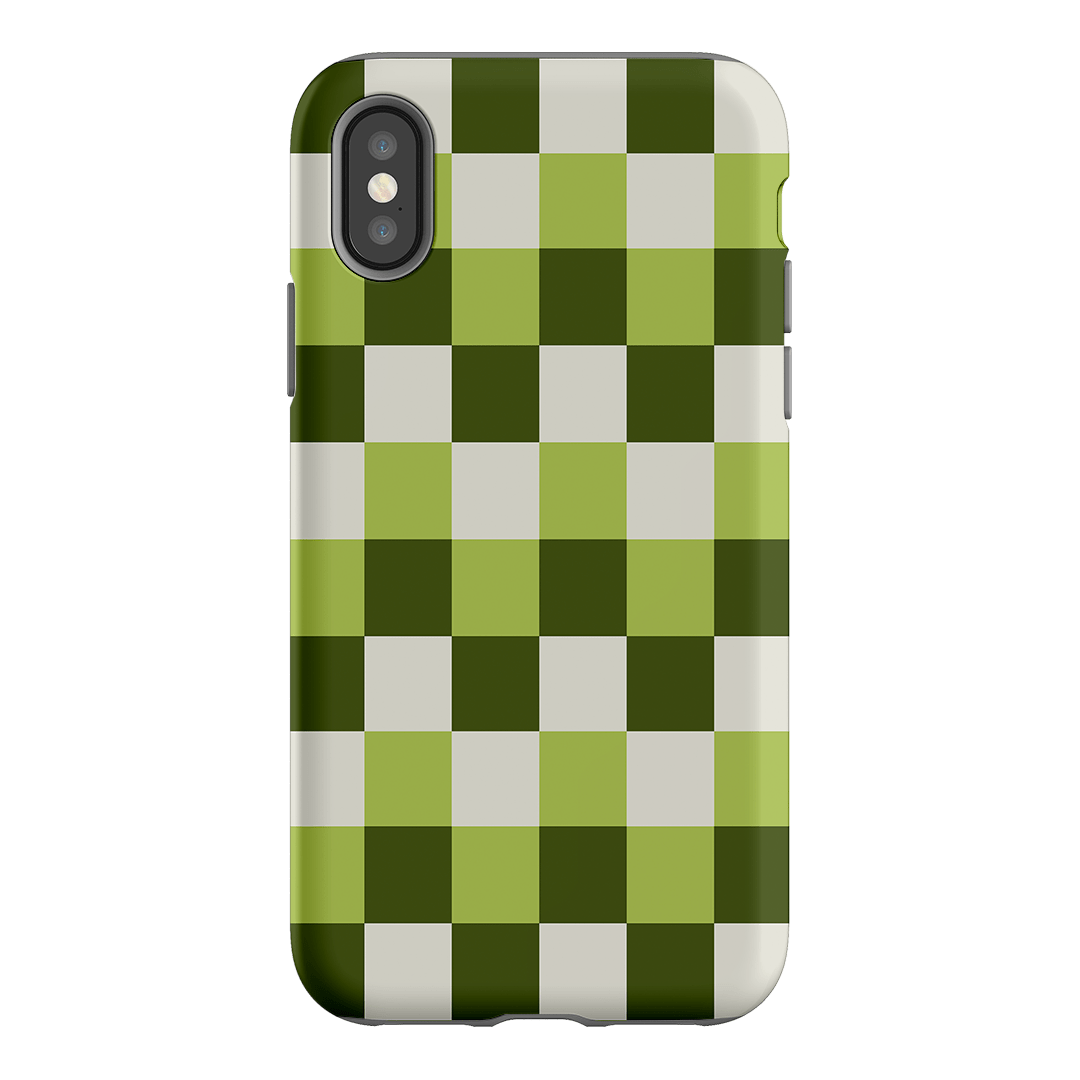 Checks in Green Matte Case Matte Phone Cases iPhone XS / Armoured by The Dairy - The Dairy