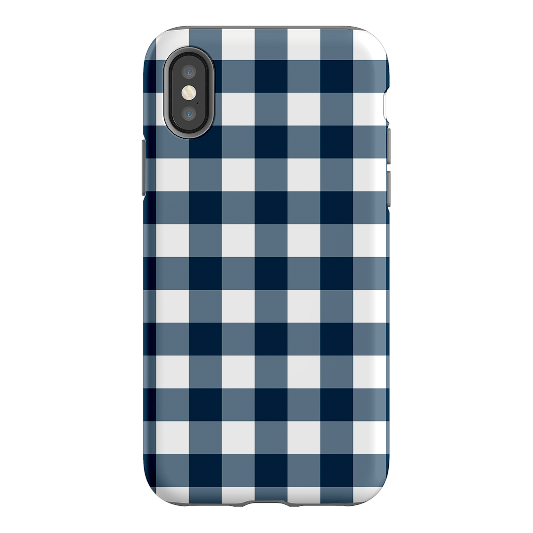 Gingham in Indigo Matte Case Matte Phone Cases iPhone XS / Armoured by The Dairy - The Dairy