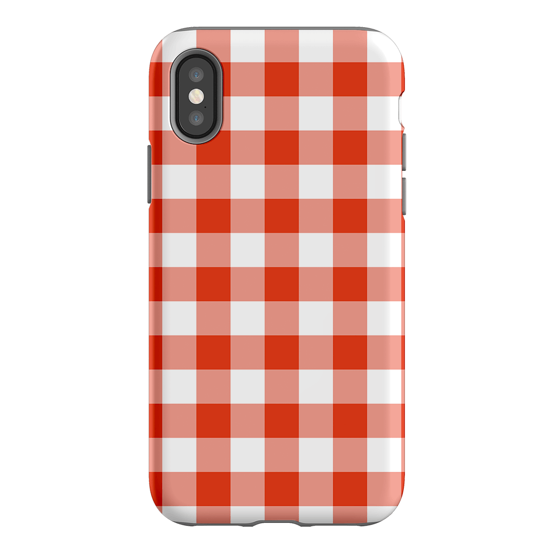 Gingham in Scarlet Matte Case Matte Phone Cases iPhone XS / Armoured by The Dairy - The Dairy