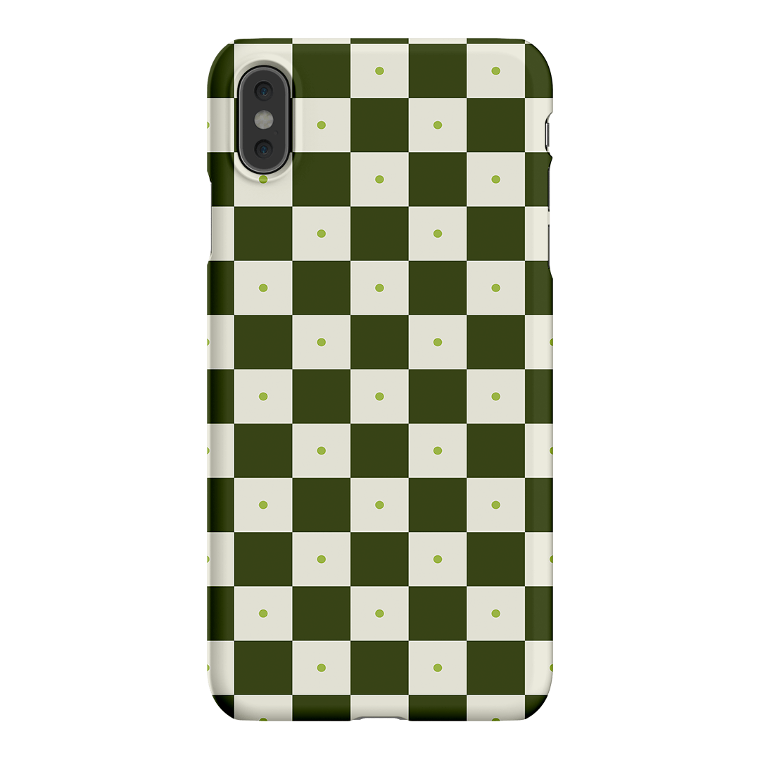 Checkers Green Matte Case Matte Phone Cases iPhone XS Max / Snap by The Dairy - The Dairy