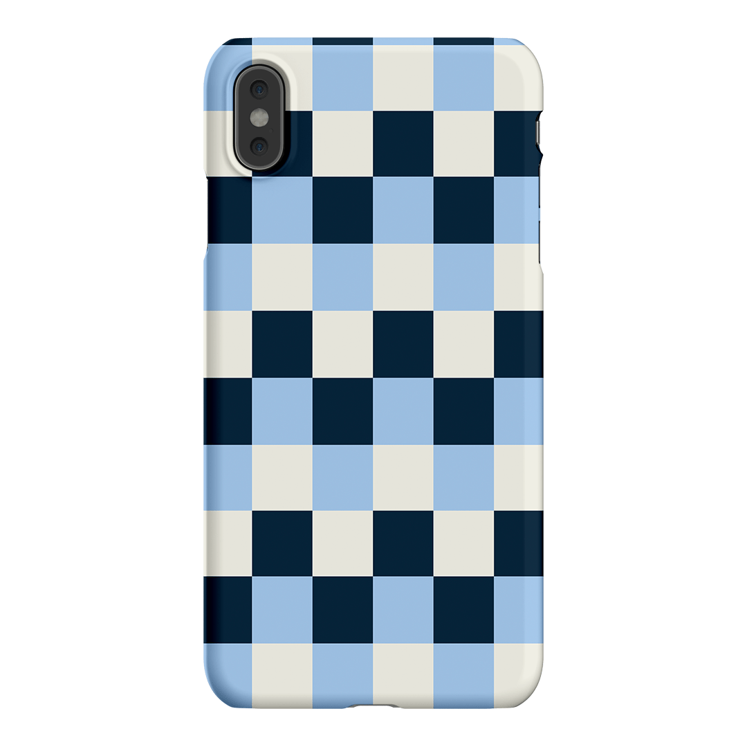 Checks in Blue Matte Case Matte Phone Cases iPhone XS Max / Snap by The Dairy - The Dairy