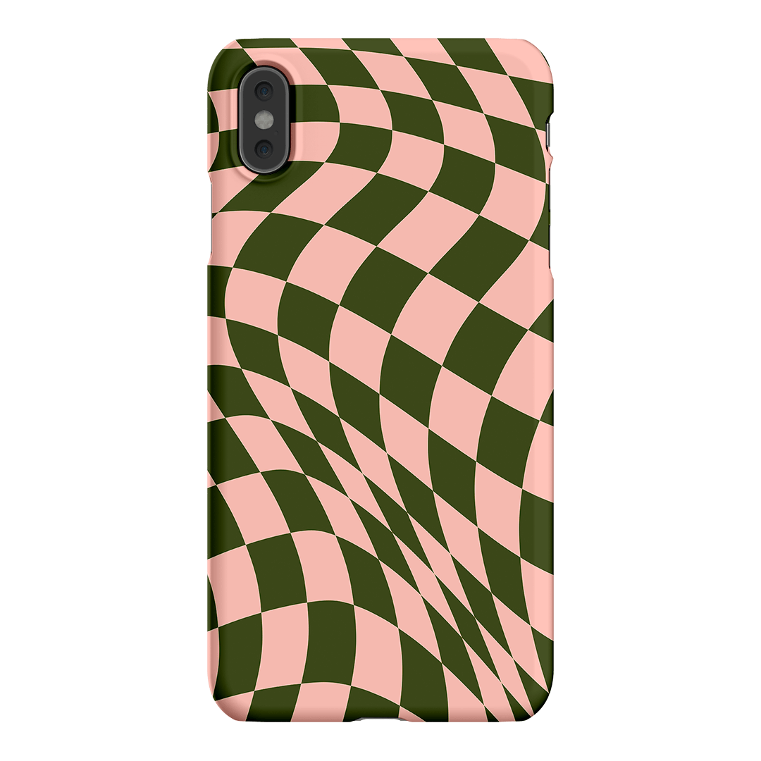 Wavy Check Forest on Blush Matte Case Matte Phone Cases iPhone XS Max / Snap by The Dairy - The Dairy