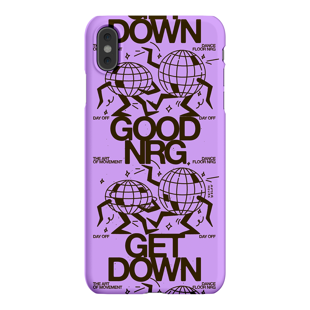 Good Energy in Purple Printed Phone Cases iPhone XS Max / Snap by After Hours - The Dairy