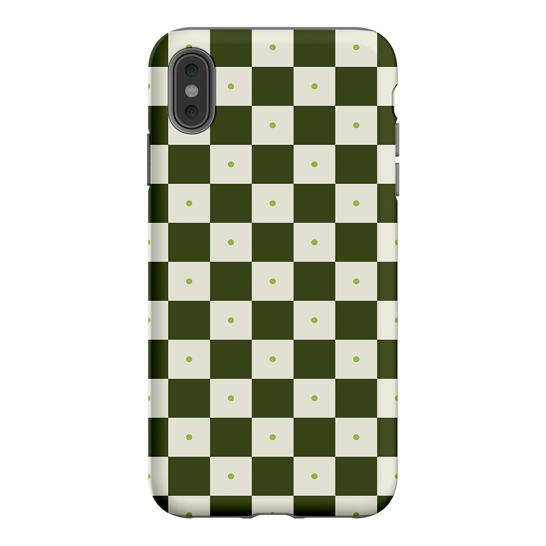 Checkers Green Matte Case Matte Phone Cases iPhone XS Max / Armoured by The Dairy - The Dairy