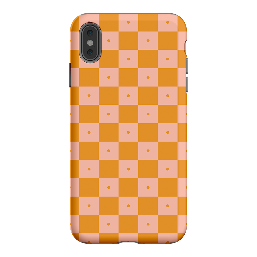 Checkers Orange with Blush Matte Case Matte Phone Cases iPhone XS Max / Armoured by The Dairy - The Dairy