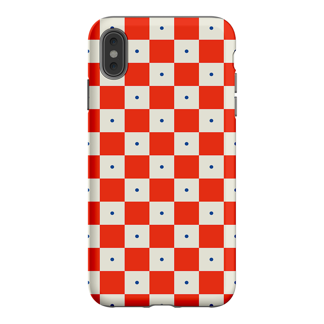 Checkers Scarlet with Cobalt Matte Case Matte Phone Cases iPhone XS Max / Armoured by The Dairy - The Dairy
