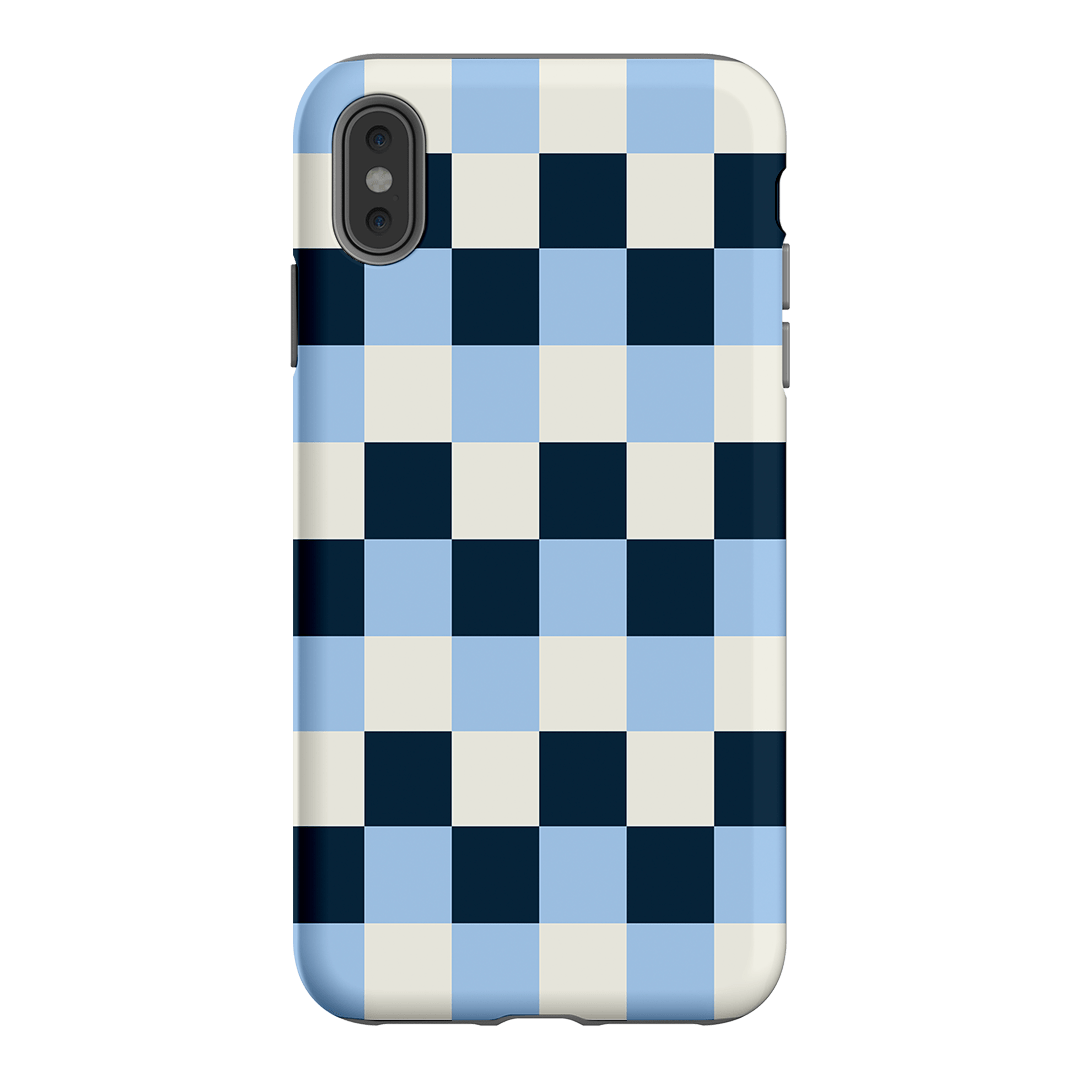 Checks in Blue Matte Case Matte Phone Cases iPhone XS Max / Armoured by The Dairy - The Dairy