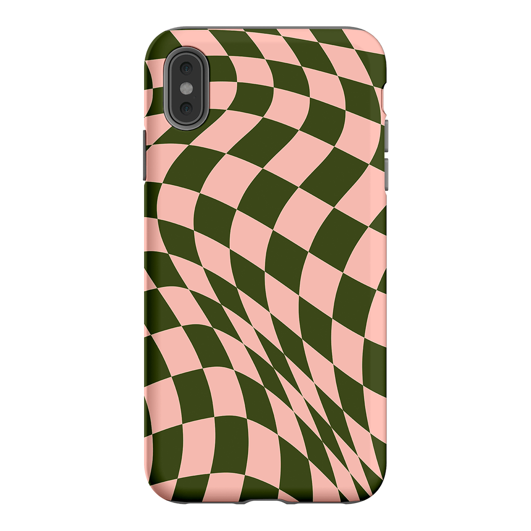 Wavy Check Forest on Blush Matte Case Matte Phone Cases iPhone XS Max / Armoured by The Dairy - The Dairy