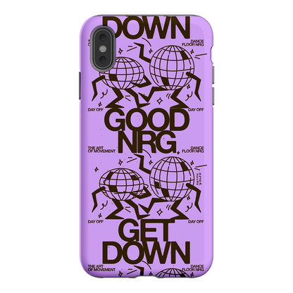 Good Energy in Purple Printed Phone Cases iPhone XS Max / Armoured by After Hours - The Dairy