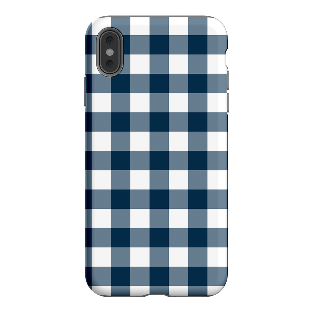 Gingham in Indigo Matte Case Matte Phone Cases iPhone XS Max / Armoured by The Dairy - The Dairy