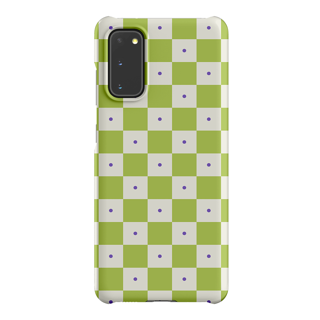 Checkers Lime with Lilac Matte Case Matte Phone Cases Samsung Galaxy S20 / Snap by The Dairy - The Dairy