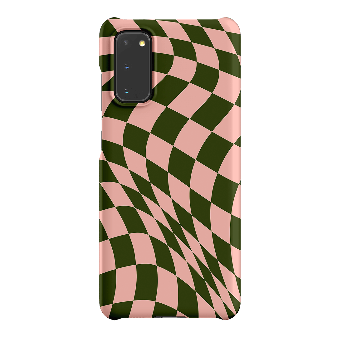 Wavy Check Forest on Blush Matte Case Matte Phone Cases Samsung Galaxy S20 / Snap by The Dairy - The Dairy