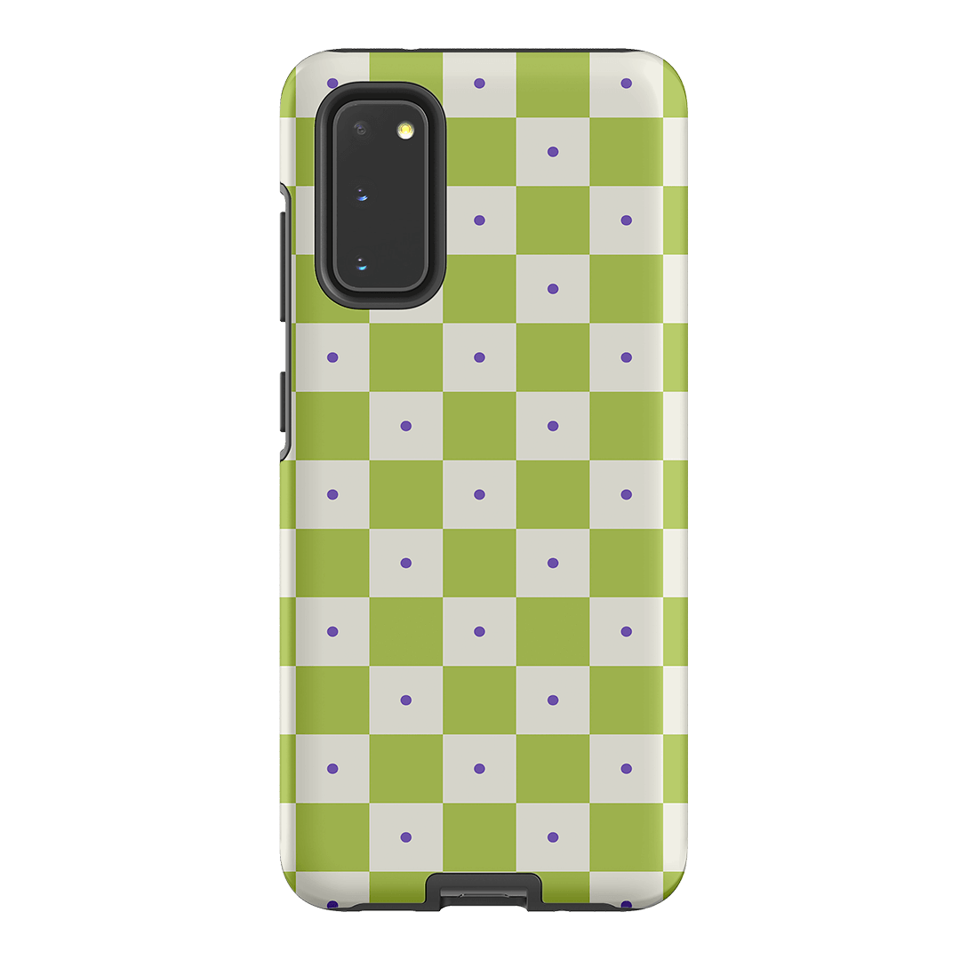 Checkers Lime with Lilac Matte Case Matte Phone Cases Samsung Galaxy S20 / Armoured by The Dairy - The Dairy