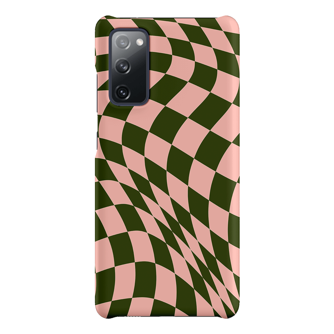 Wavy Check Forest on Blush Matte Case Matte Phone Cases Samsung Galaxy S20 FE / Snap by The Dairy - The Dairy