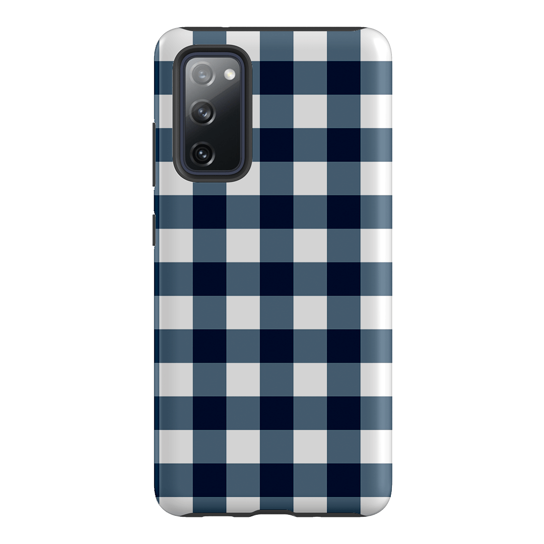 Gingham in Indigo Matte Case Matte Phone Cases Samsung Galaxy S20 FE / Armoured by The Dairy - The Dairy