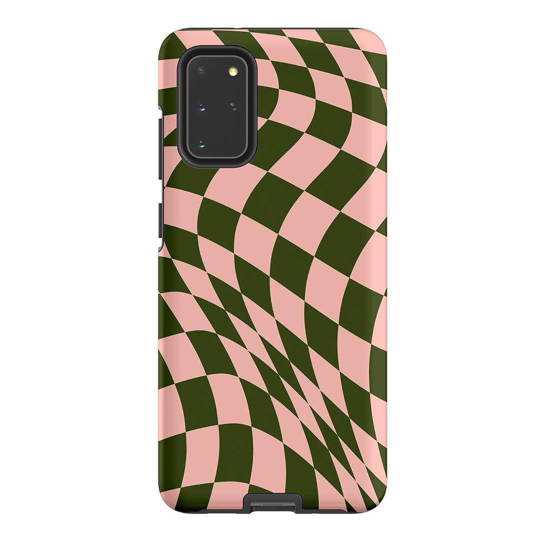 Wavy Check Forest on Blush Matte Case Matte Phone Cases Samsung Galaxy S20 Plus / Armoured by The Dairy - The Dairy