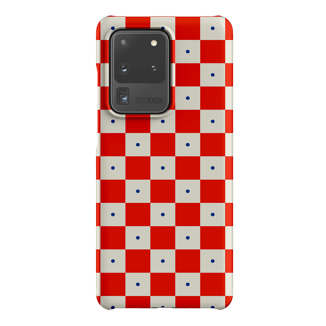 Checkers Scarlet with Cobalt Matte Case Matte Phone Cases Samsung Galaxy S20 Ultra / Snap by The Dairy - The Dairy