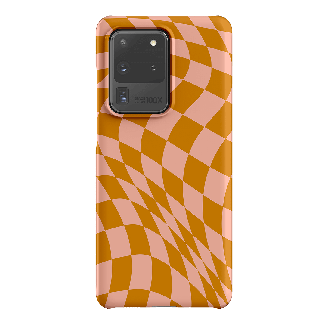 Wavy Check Orange on Blush Matte Case Matte Phone Cases Samsung Galaxy S20 Ultra / Snap by The Dairy - The Dairy